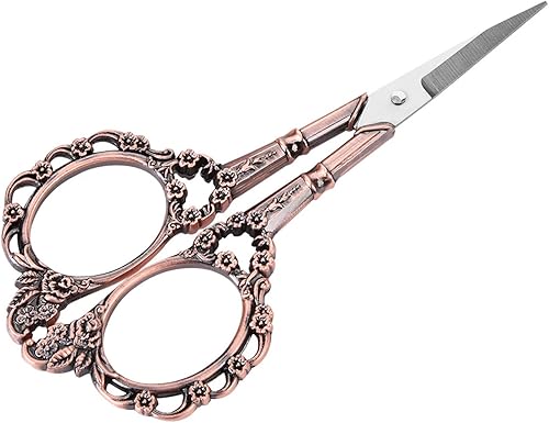 Tijeras de estilo europeo vintage, de acero inoxidable, para ciruela, bordado, patrón de flores, herramienta de costura para bordar, costura,