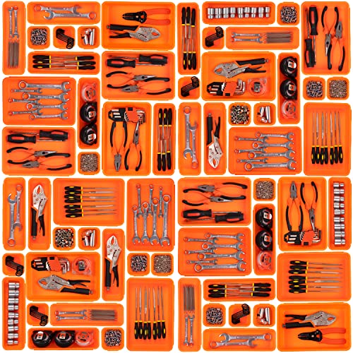 45 Pack Tool Box Organizer Tray Dividers - Orange