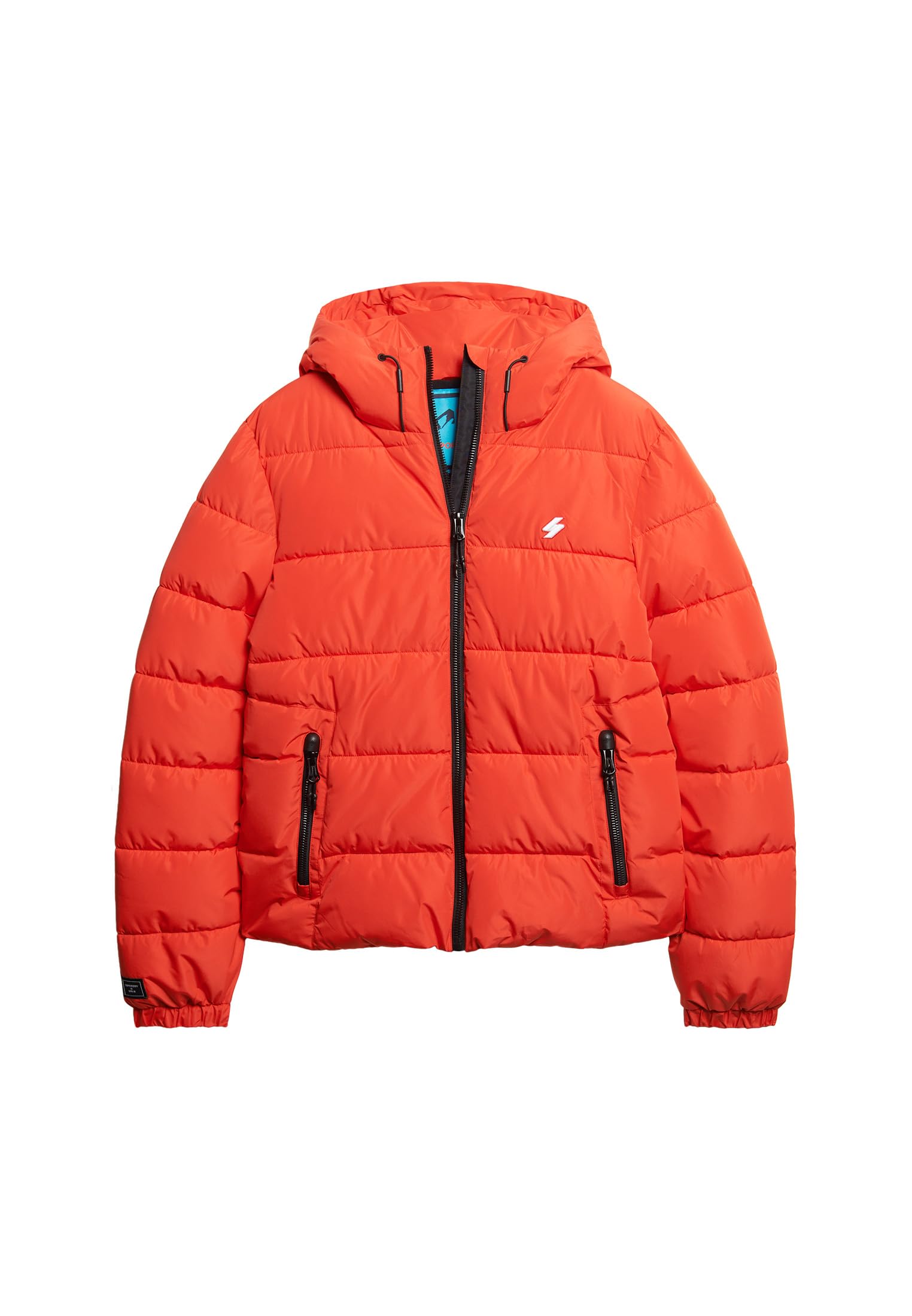 Superdry Men's Bright Red Hooded Sports Puffr Jacket, M