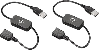 sourcing map LED Táctil En Línea Atenuador 5V 3A USB Cable Táctil Interruptor Controlador para Sólo Color Emisión Diodo Tira Luz, Negro, Paquete de 2