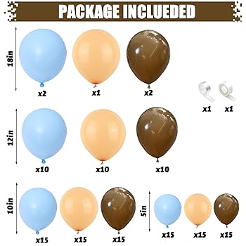 【THEAIRTOWN】kiss balloon skpt ★ Amazon.com: Paeyeq Blue Brown Balloon Arch Garland Kit