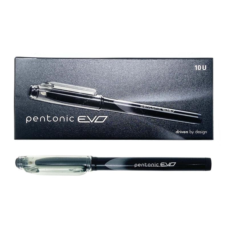 Image of Pentonic EVO 0.7 mm Gel Pen | Black Ink,Pack of 5