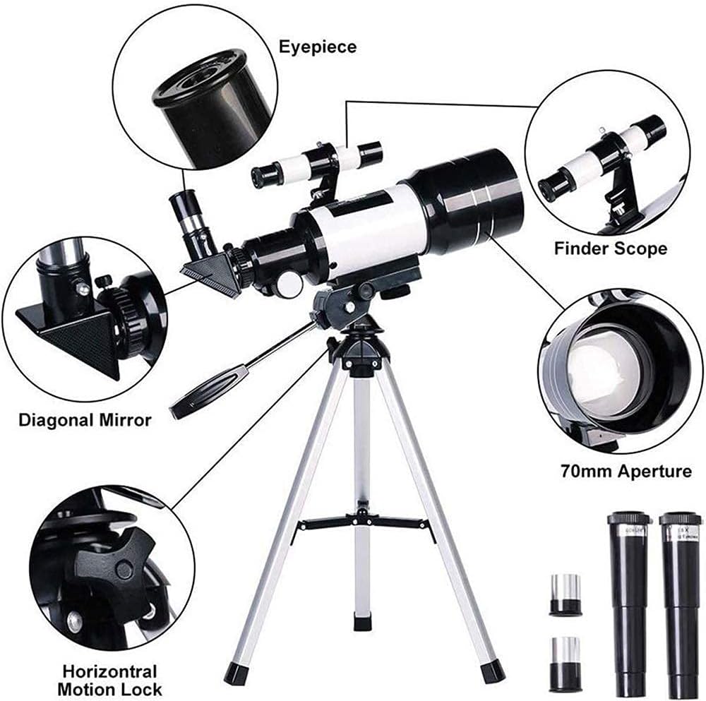 70mm 300mm Astronomical Telescope Monocular Outdoor Travel Spotting Scope with Tripod for Kids Beginners Gift (Size : A1) (A3)