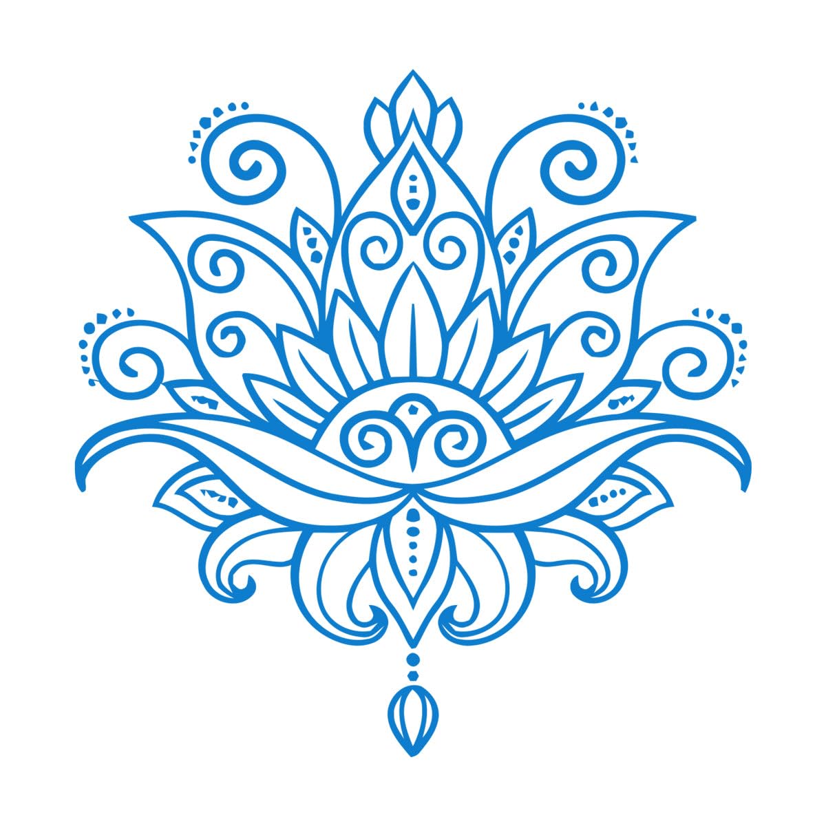 Lotus Mandala Lotus Bohemia Fine Carving Stickers 81x81cm Do not Damage the wall Surface Extra Large Blue