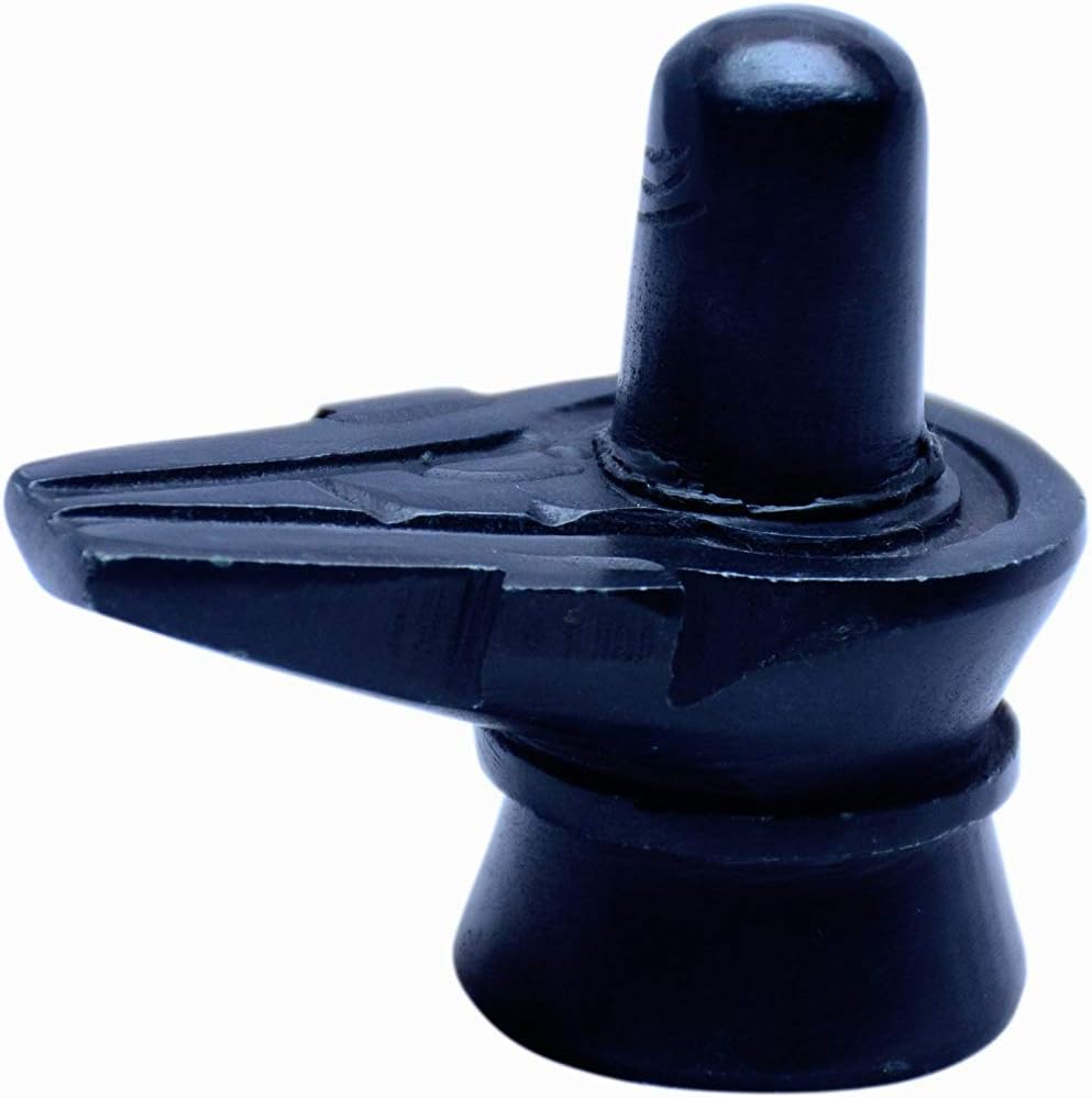 SAGARPrem Stone Shivling (Black, 8 cm)