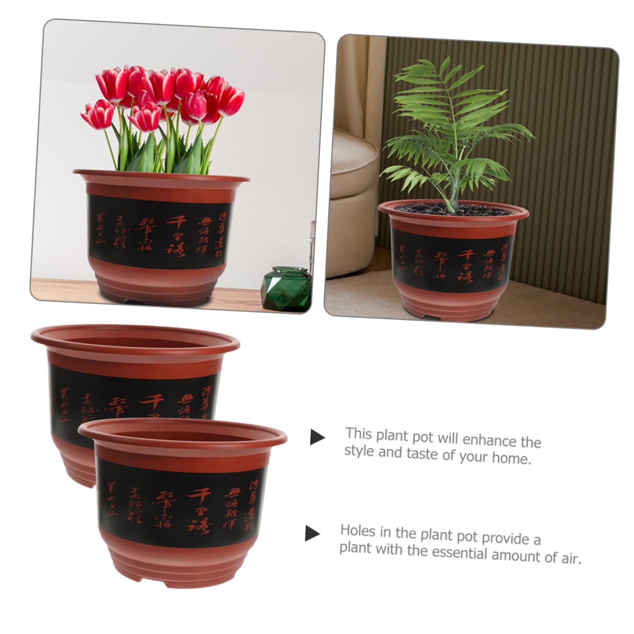 Abaodam 2 Pièces Pots de Fleurs pour Orchidées Plastique de Pots Drainage pour Plantes Intérieures Décoration