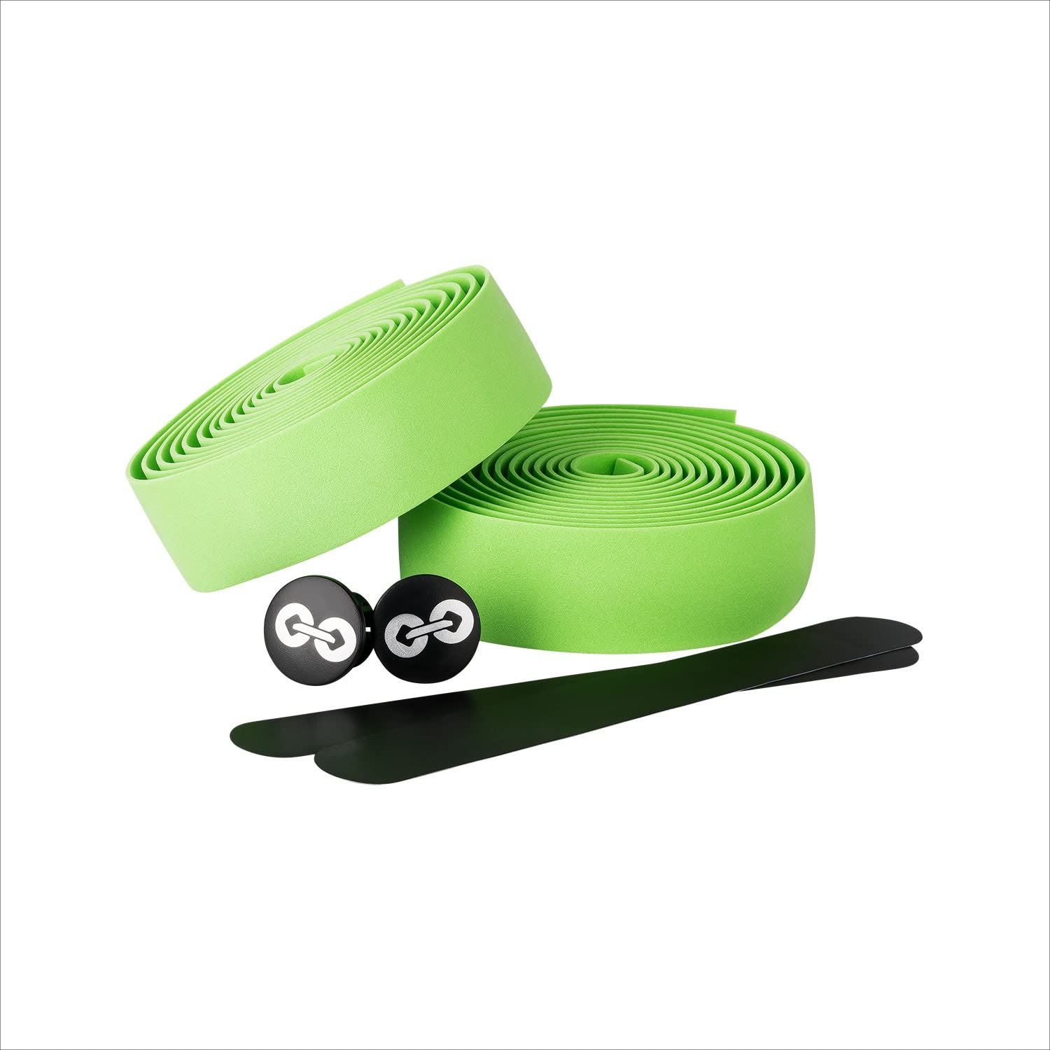 URBAN ZWEIRAD Resistente Nastro per Il Manubrio della Bici - Verde - Inclusi Tappi di Chiusura e Strisce adesive - Super Antiscivolo e Facile da Applicare - 200cm x 3cm (Verde)