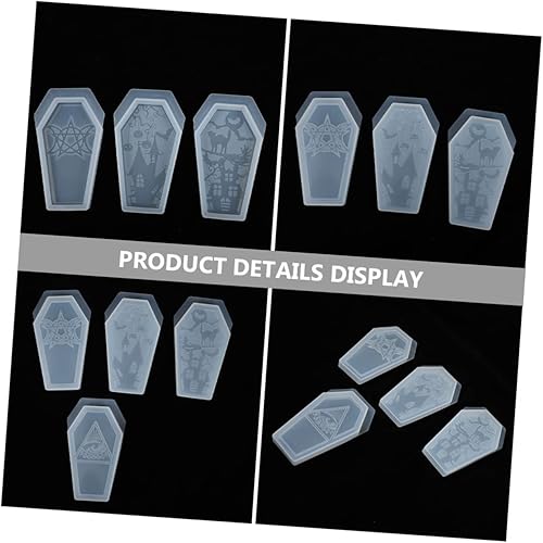 Miniatura 7 de COHEALI Moldes de silicona para Halloween, moldes de bandeja de almacenamiento de maquillaje, moldes de resina epoxi, moldes de resina de silicona,