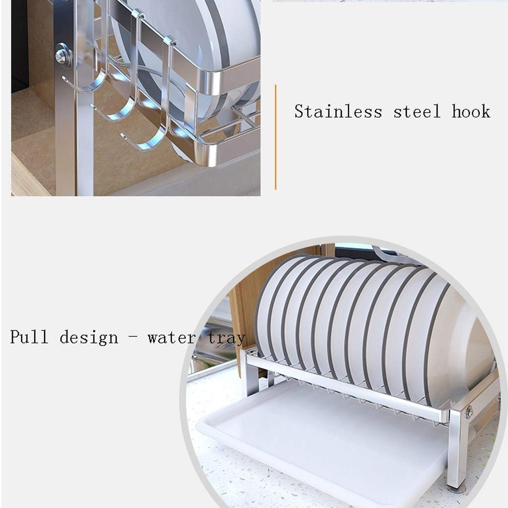 Geschirrkorb 304 Edelstahl-Teller-Drain-Rack-Küche Kleines Geschirr Storage Rack-Rack Geschirr Abtropfgestell (Color : A)