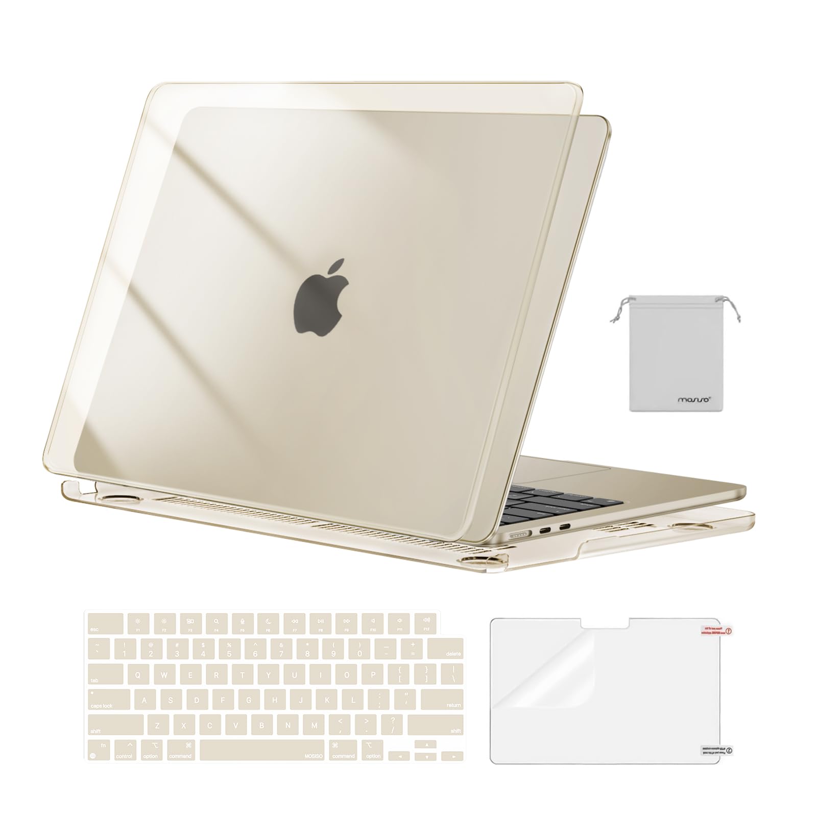 MOSISO Compatible with MacBook Air 13 inch Case M5 2026 M4 2025 M3 M2 2024-2022 A3449 A3240 A3113 A2681,Hard Shell&Keyboard Cover&Screen Film&Pouch for MacBook Air 13.6 inch Case, Crystal Clear — view 27