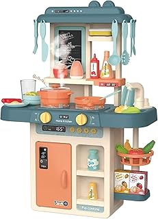 مجموعة مطبخ مع الماء والضوء والصوت المدمج بالإضافة إلى إمكانية صعود بخار من البوتاجاز لتعزيز المهارات الحركية، مجموعة لعب المطبخ العقل الإبداعي للبنات، لعبة اللعب التخيلي مع الحوض رومب اند رول