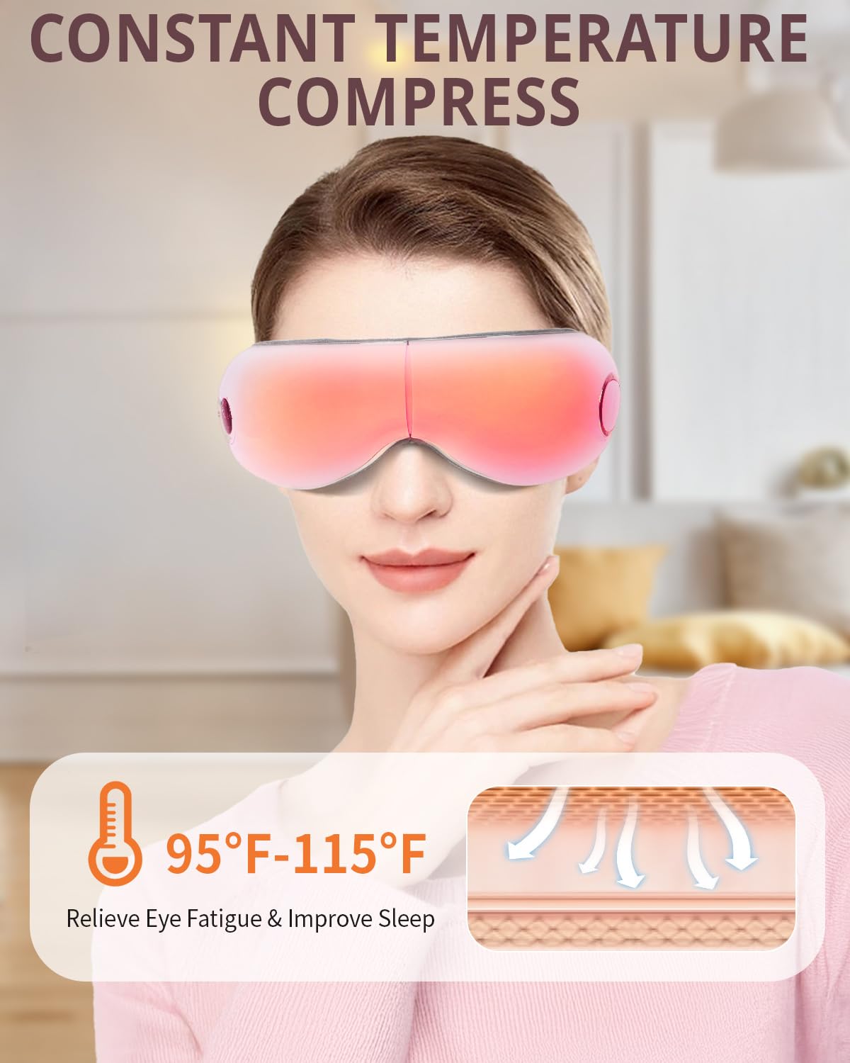 Smart Eye Massager With Heat Rechargeable Eyes Mask With Music - View #12