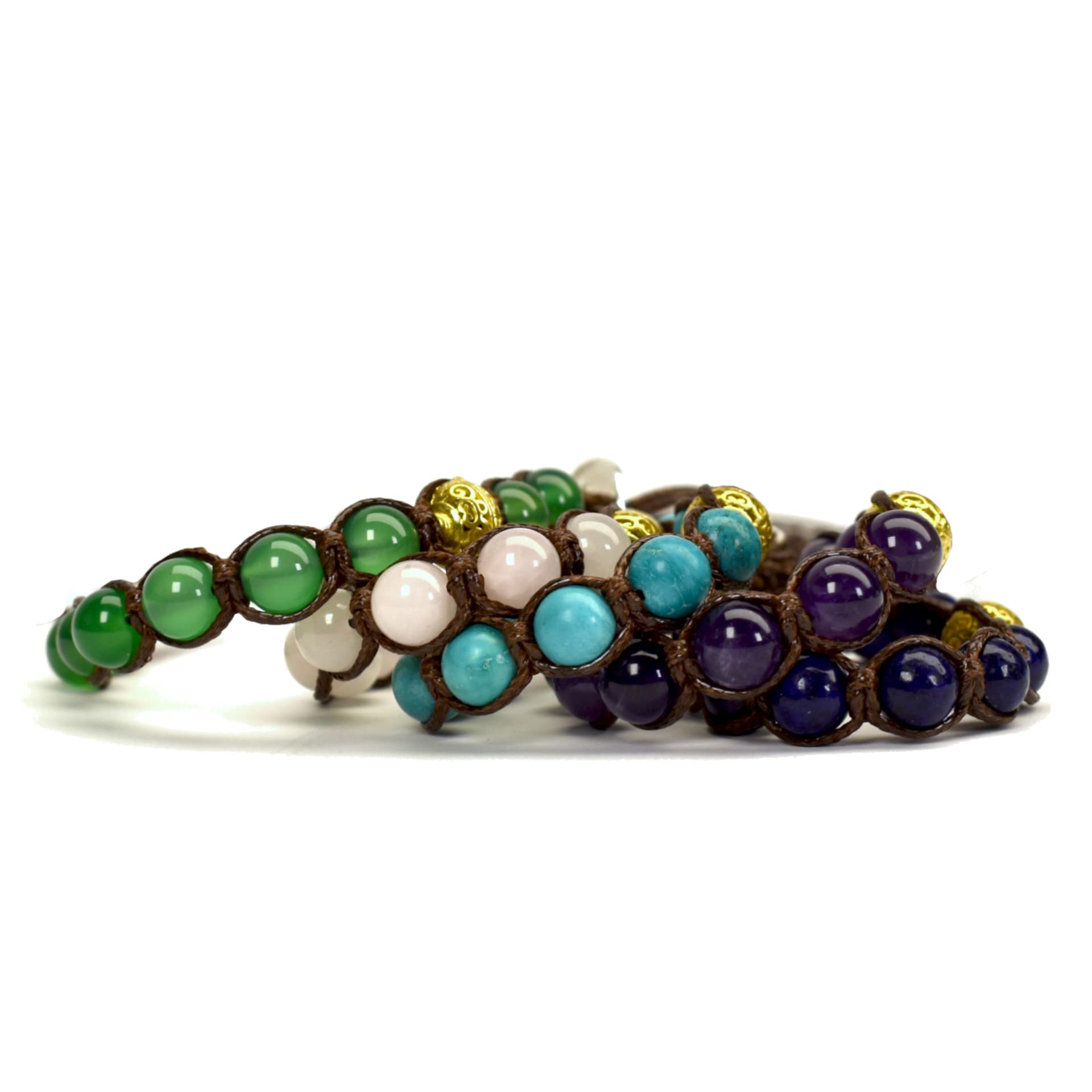 Samsara Kids Bracciale Tibetano Buddista per Bambino/Bambina – Shamballa con Pietre Naturali Vere, Fatto a Mano
