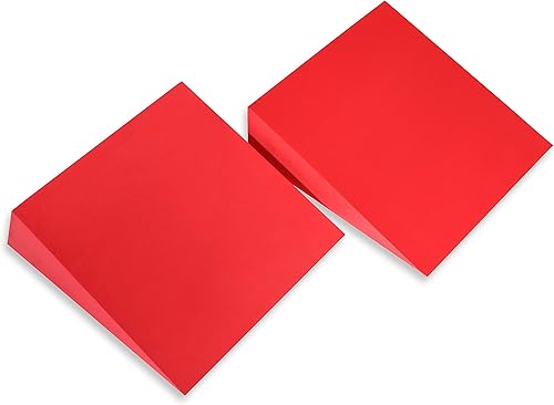 Trademark Innovations Cuña elástica inclinada de espuma de 12" - Juego de 2 (rojo ladrillo)