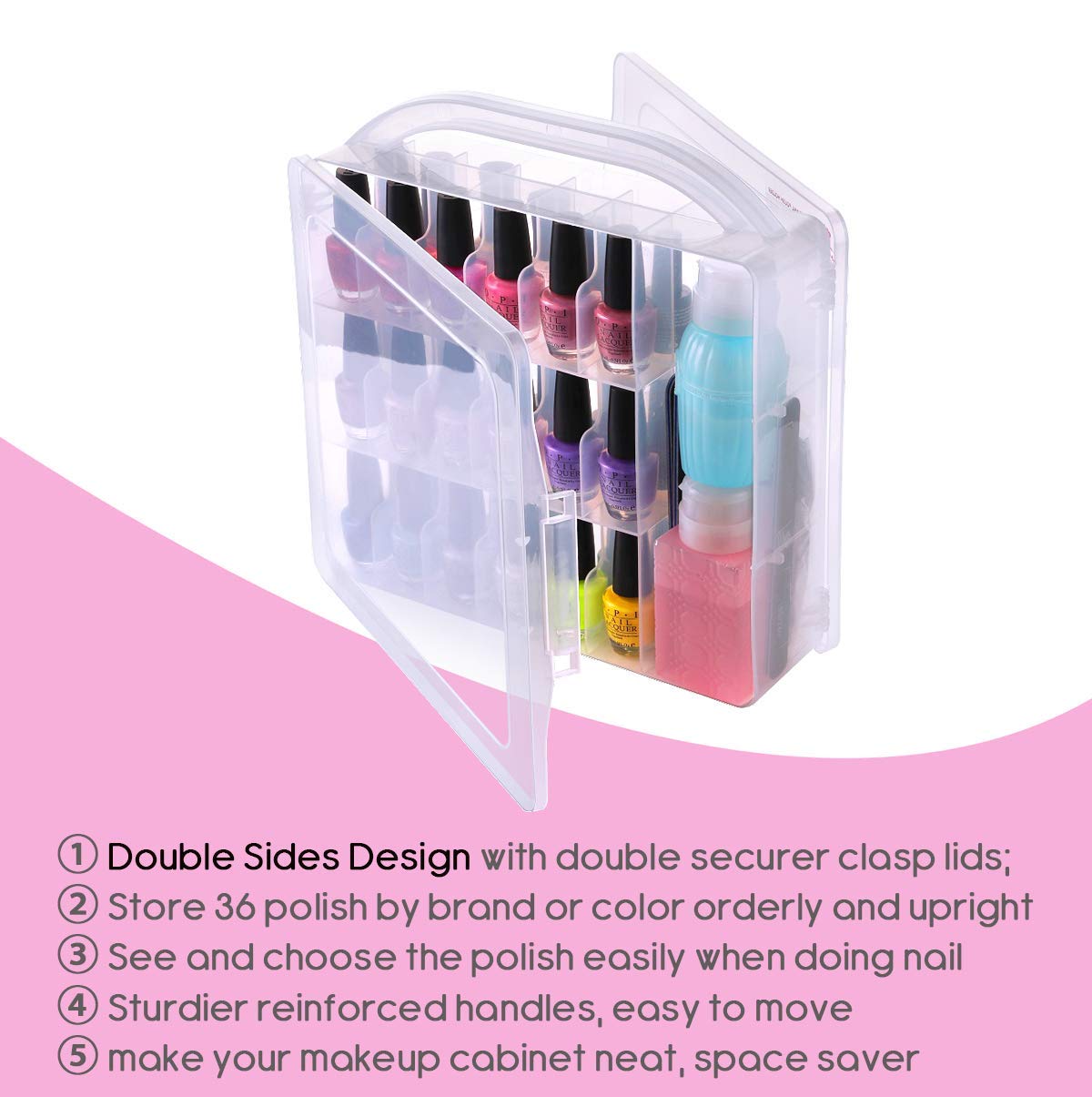 Makartt Portable Gel Nail Polish Organizer Poly Nail Extension Gel Nail