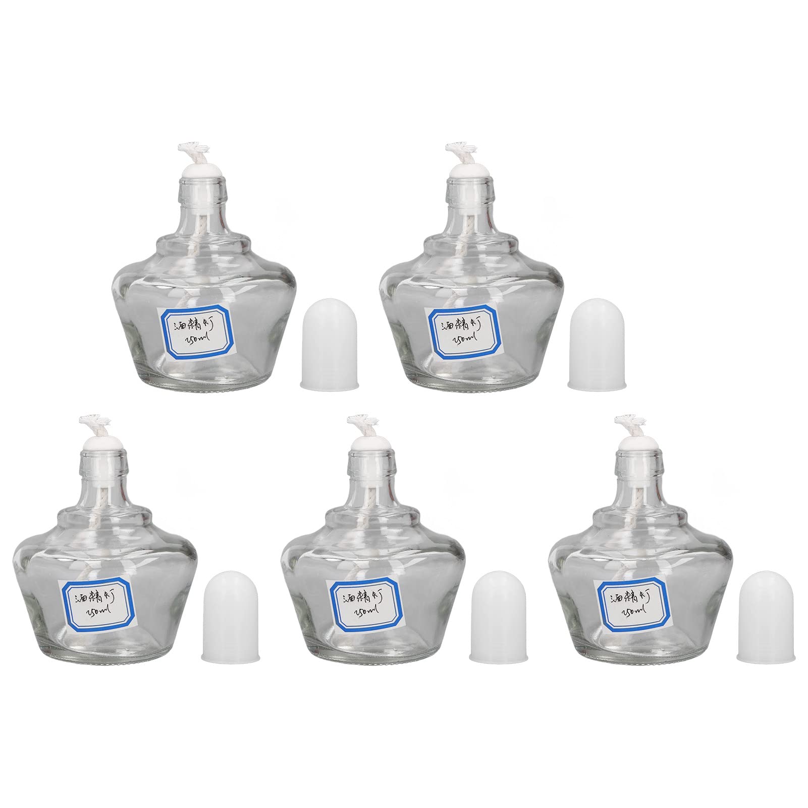 FTVOGUE 5 Pièces 250mL Laboratoire Brûlant des Bouteilles de Lampe Brûleur à Alcool Rechargeable pour L'expérience de Chimie