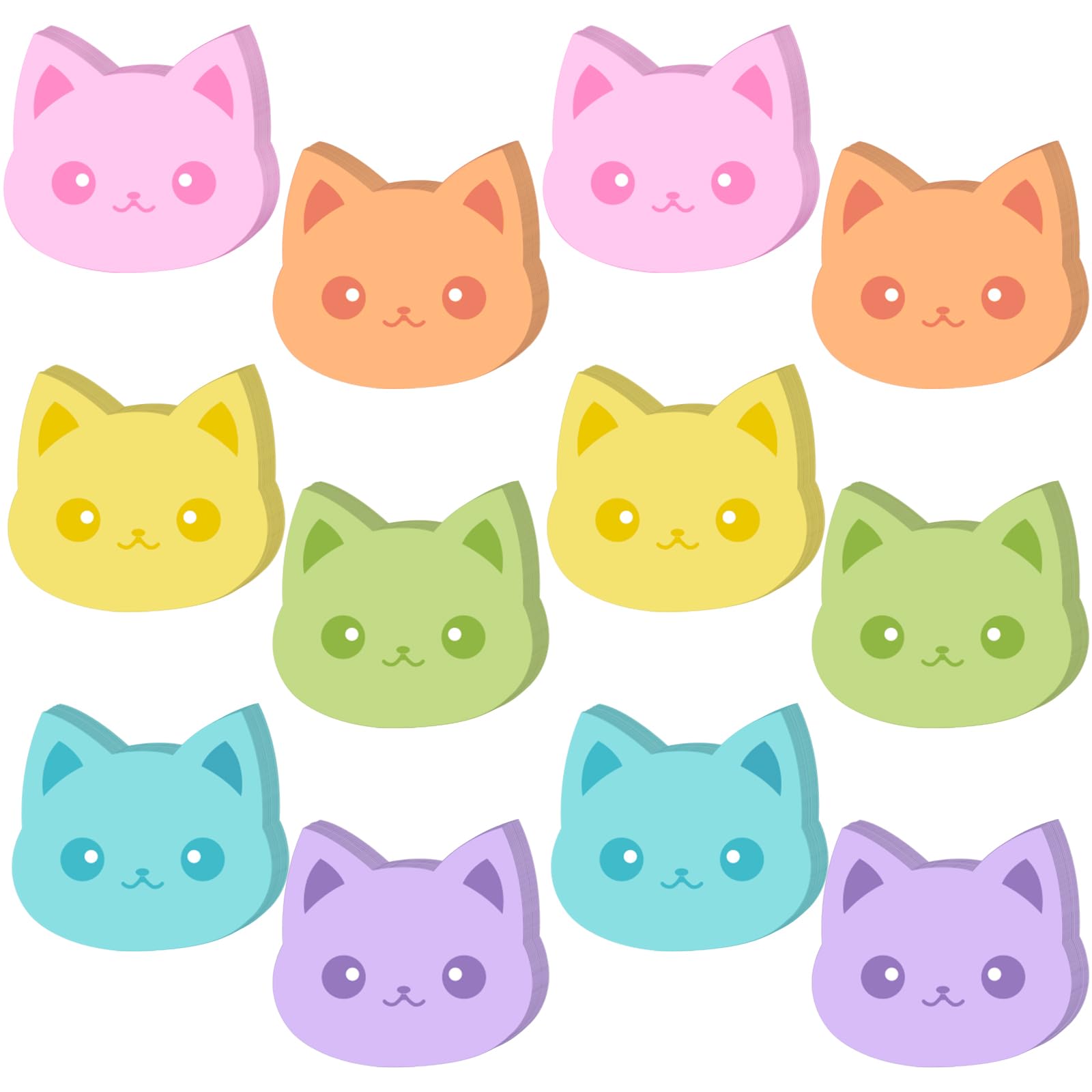 Yinder 24 Pads Cute Sticky Notes Fun Kawaii Animal Sticky Notes Pads Bulk Cartoon Memo Self Adhesive Gift for Valentines Veterinary Office School Tab