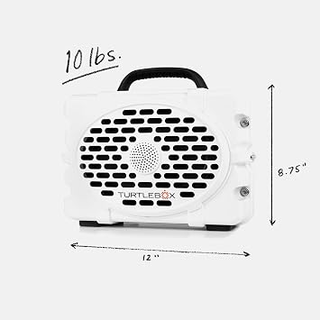 Turtlebox Original Gen 3: Portable Outdoor Bluetooth Speaker Ultra-Loud (120dB), Waterproof (IP67), Rugged, Impact-Resistant, 3-Day Battery | Party Mode: Unlimited Pairing Stereo, White/Navy