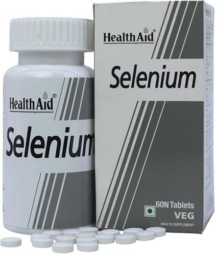 HealthAid Selenium Supplement | Yeast-Free Antioxidant for Immune &amp; Thyroid Support | Promotes Cellular Protection &amp; Heart...