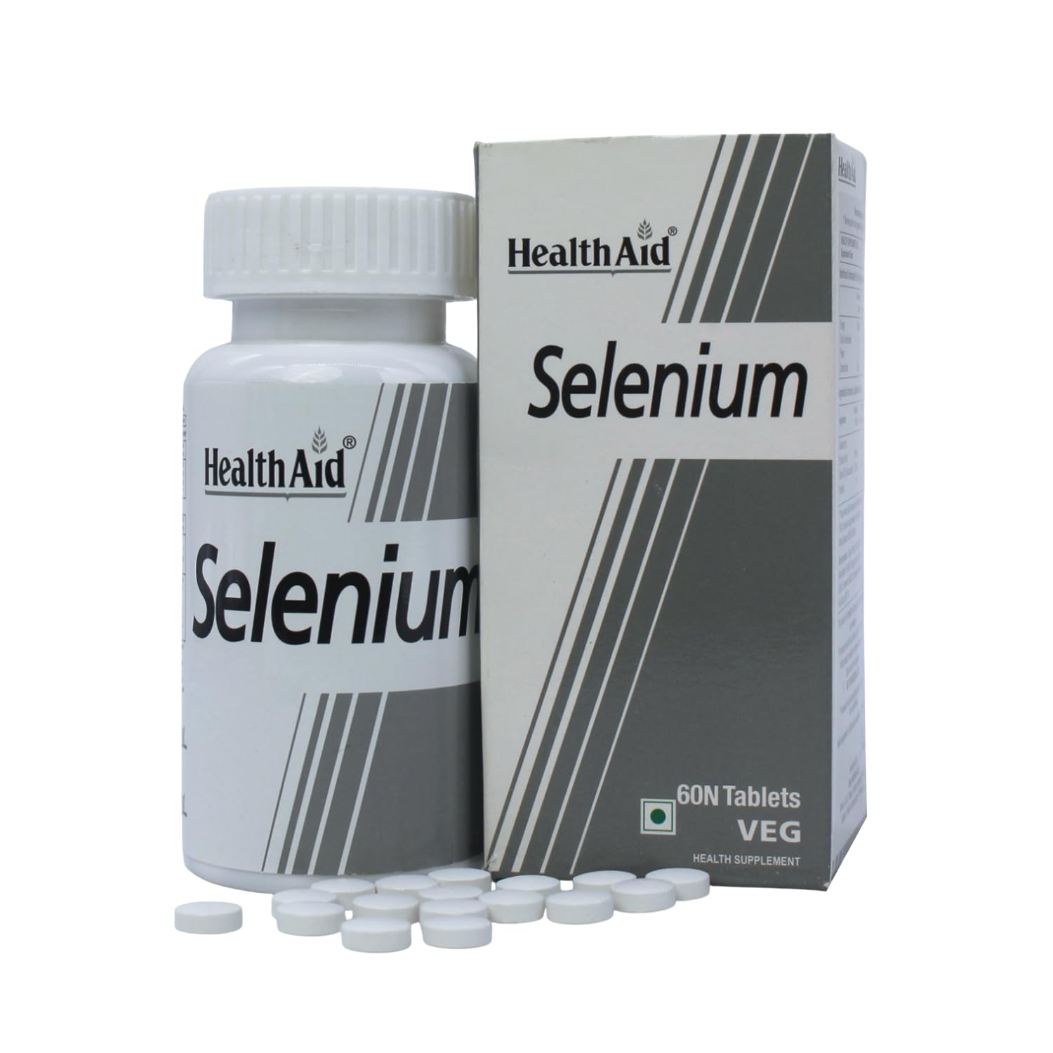 HealthAid Selenium Supplement | Yeast-Free Antioxidant for Immune Support | Selenium for Thyroid Support & Heart Health | Thyroid Health Supplement for Women & Men | 60 Vegan Tablets (Pack of 1)