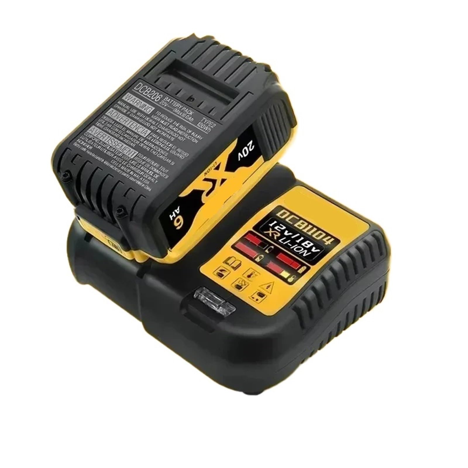 Compatible Con Dewalt, Batería De Herramienta 20V 6Ah DCB206 DCB205