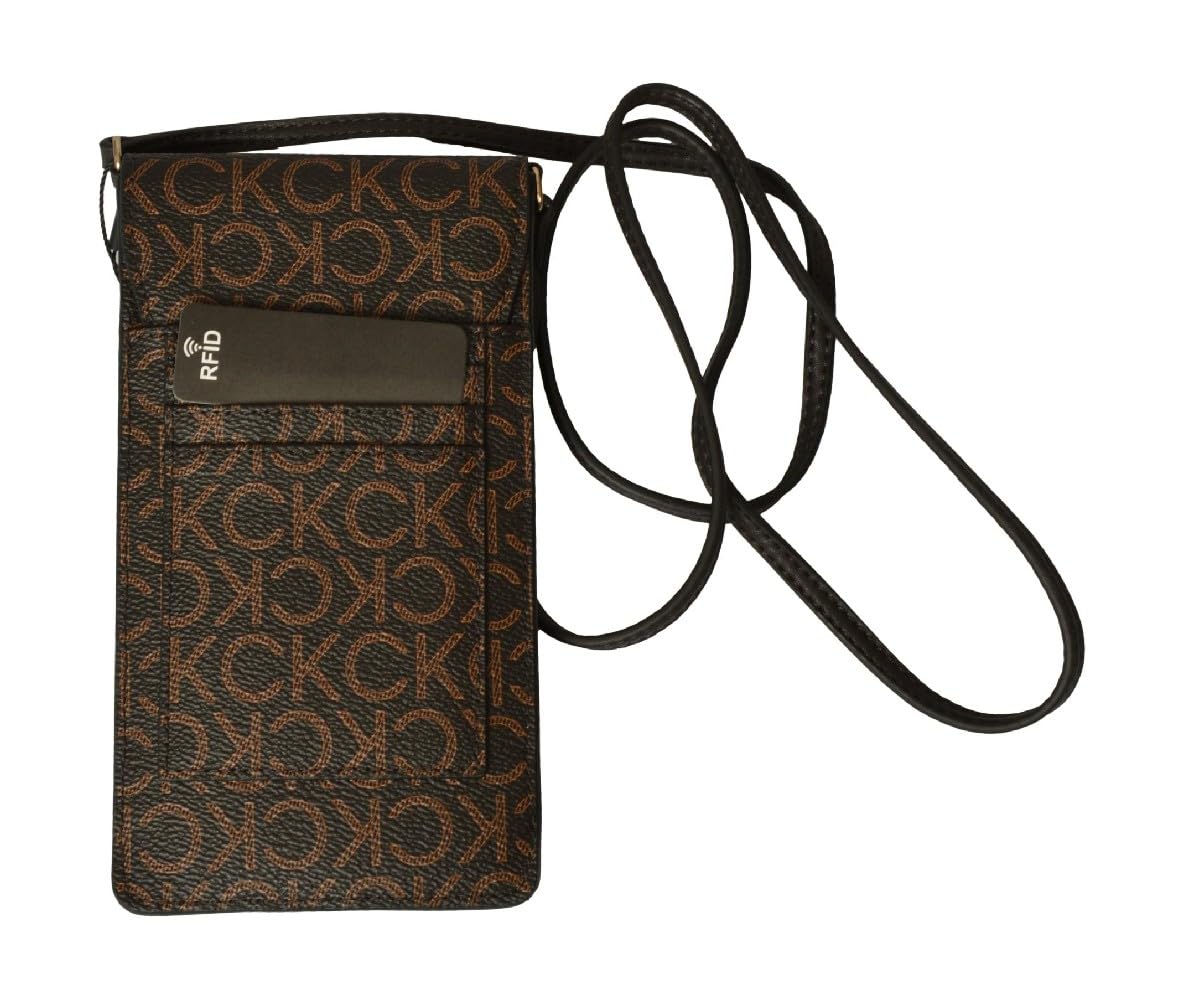 Calvin Klein Damski uchwyt na telefon komórkowy etui na karty kredytowe z paskiem na ramię przedmiot ZM0ZM02991 cm 19 x 10 x 2 (w przybliżeniu), 0HD Brązowy Mono, one_size