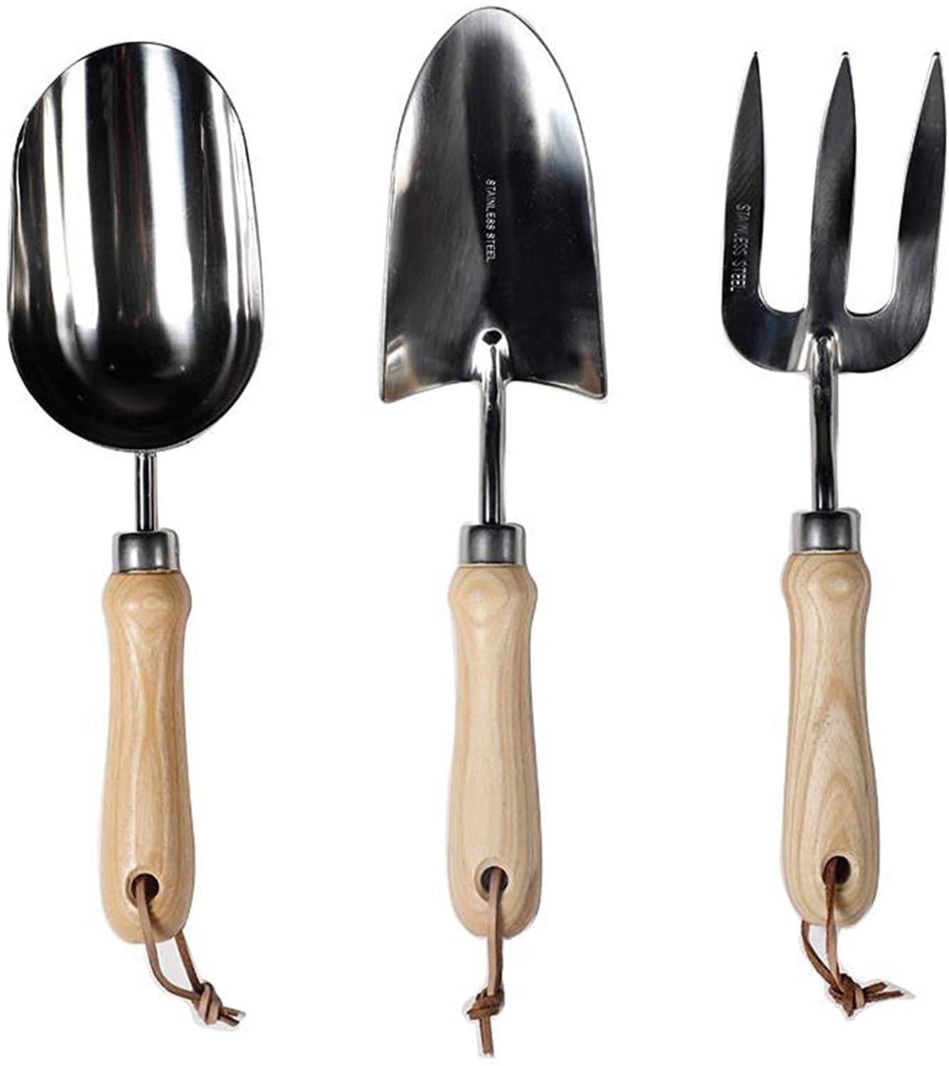 Ensemble d'outils de Jardinage 3 pièces Kit d'outils de Jardinage en Acier à Haute teneur en Carbone avec pelles Ciseaux râteau sécateur