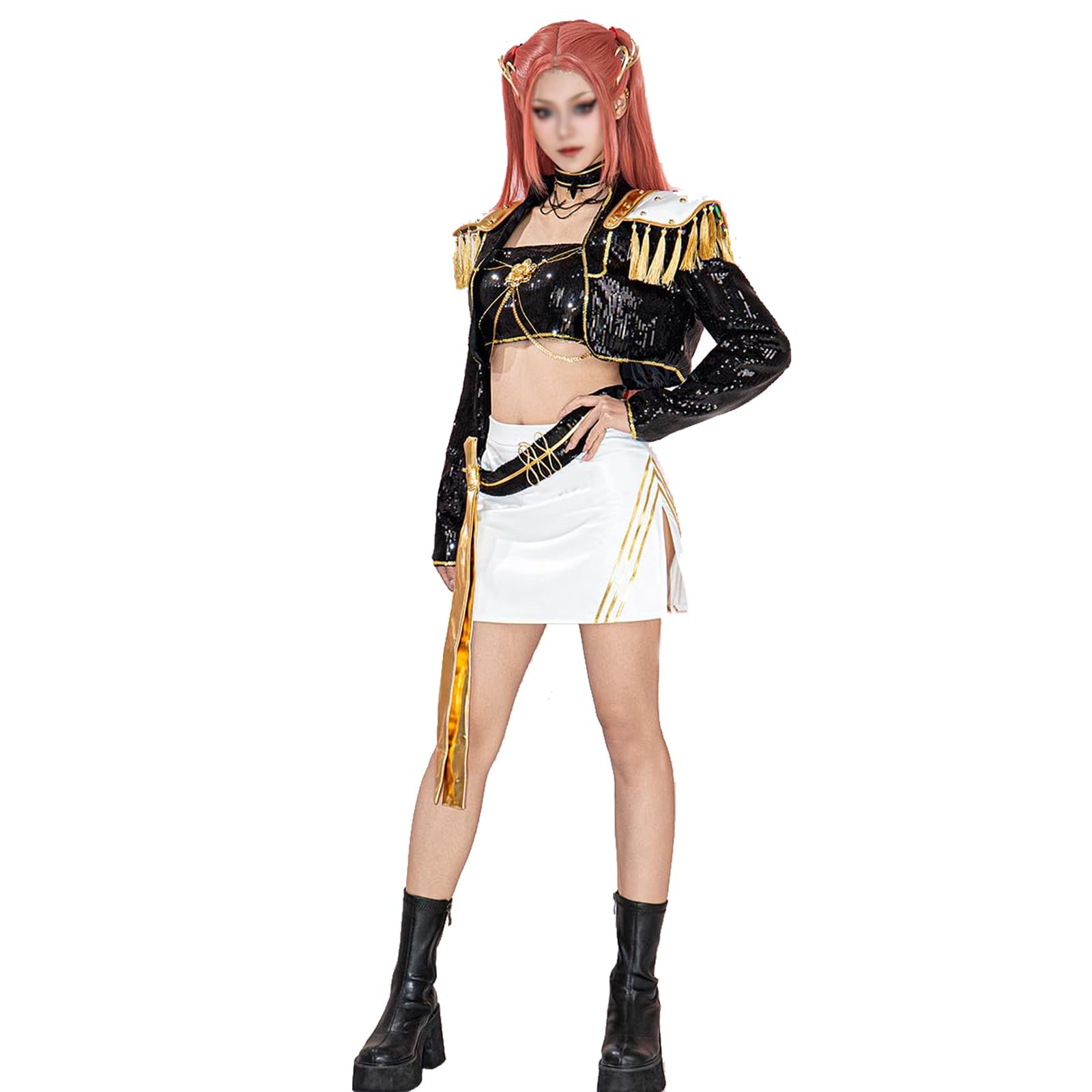 CR ROLECOS Cosplay Mira Cosplay Pop Singers Coat Top Shorts Dance Stage Role Play Outfit Halloween Suit M