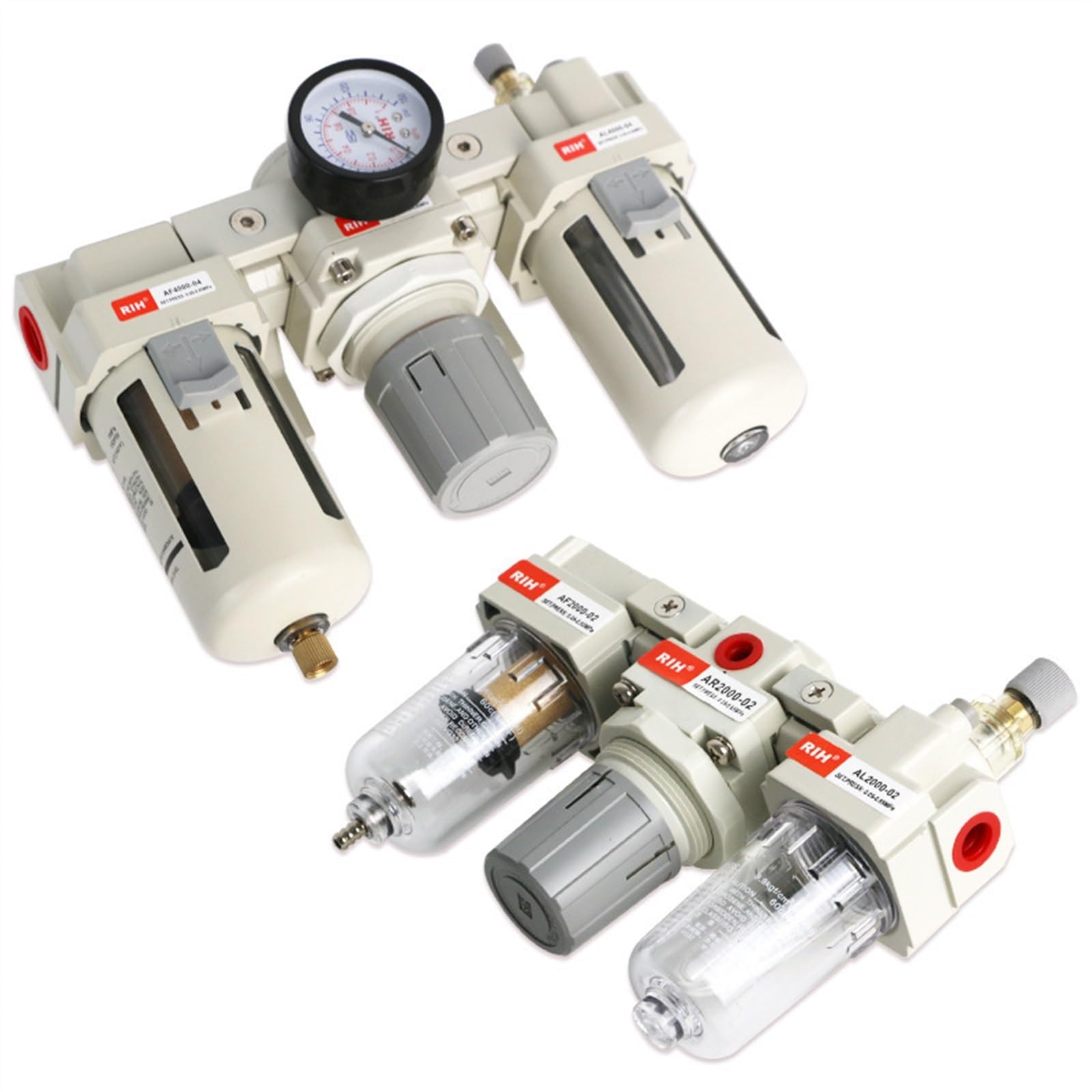 AC2/3/45000-06 Riduttore di pressione pneumatico con triplo filtro sorgente aria separatore olio-acqua(AC3000-02Dautomatic drainage)