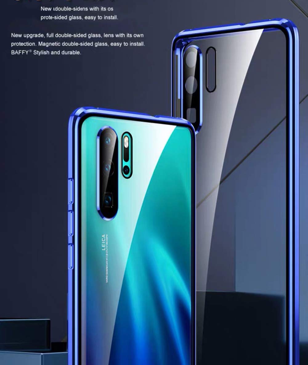 WATACHE Handyhülle Für Huawei P30 Mit 360° Fingerring & Magnetischer Halterung – Carbon-Optik, Schwarzer Rand
