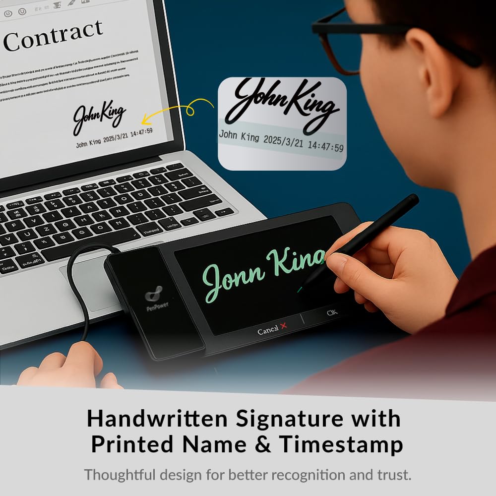 PenPower ePaper SignPad - Firma electrónica en MS Word, PDF, JPG y PNG con marca de tiempo