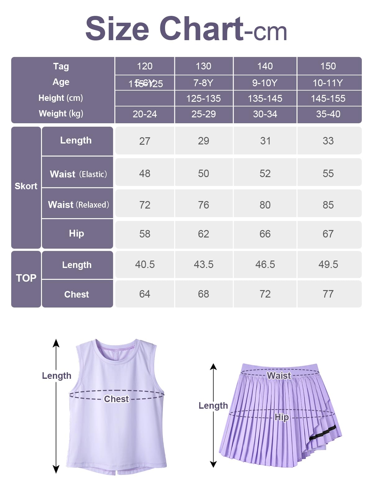 Rolanko Conjunto de Ropa para Niñas Camiseta sin Mangas de Verano con Falda Conjunto de 2 Piezas para 5-11 Años