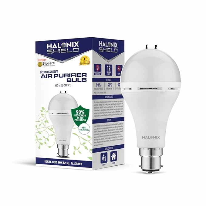 Halonix Shield Ionizer Air Purifier 9W B22 6500K Cool White led Bulb Pack of 1 at Rs. 169