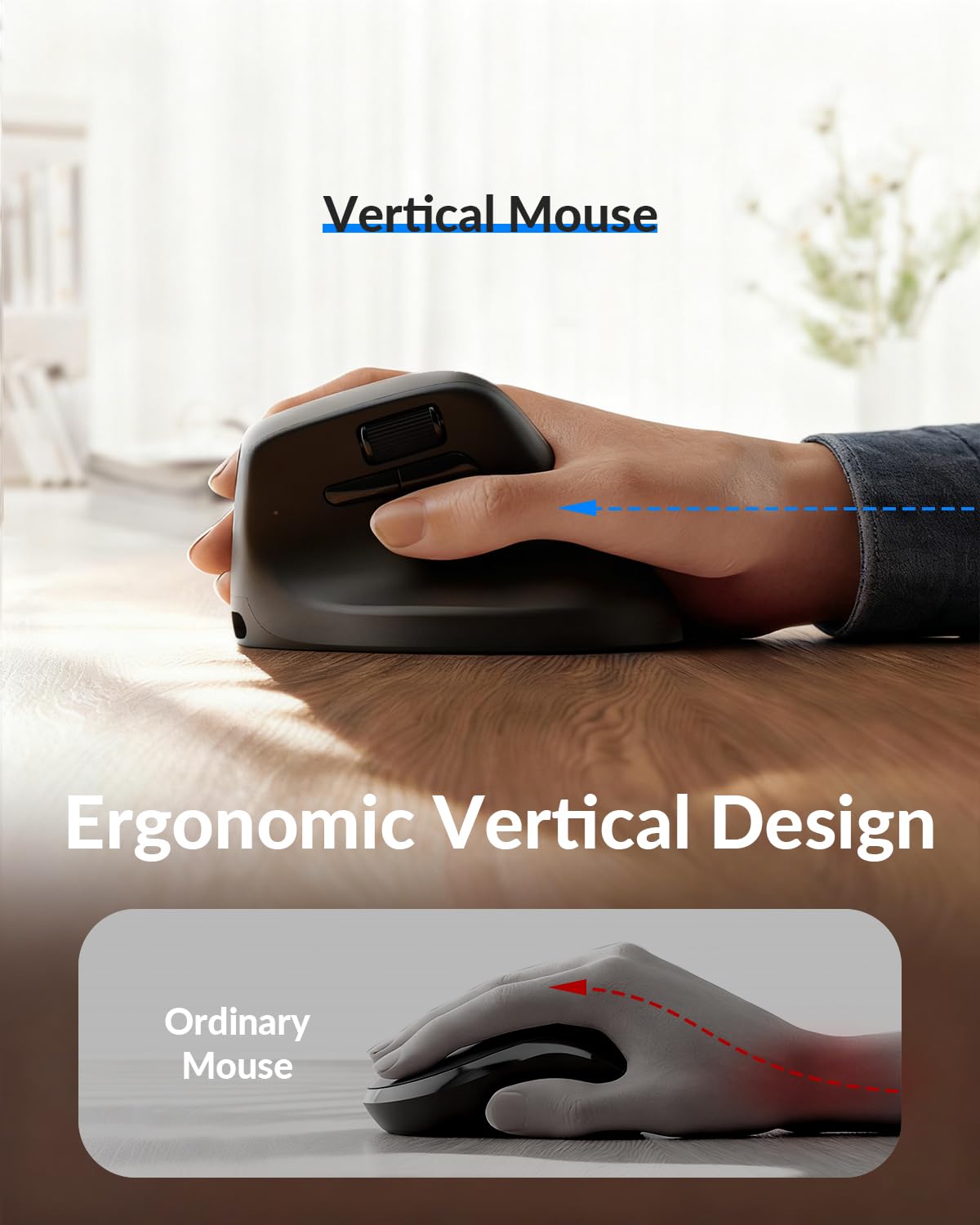 Keychron M5 Mouse Verticale Ergonomico | 30.000 DPI, Wireless 2.4G/Bluetooth 5.3, 8000Hz, Programmabile Per Gaming