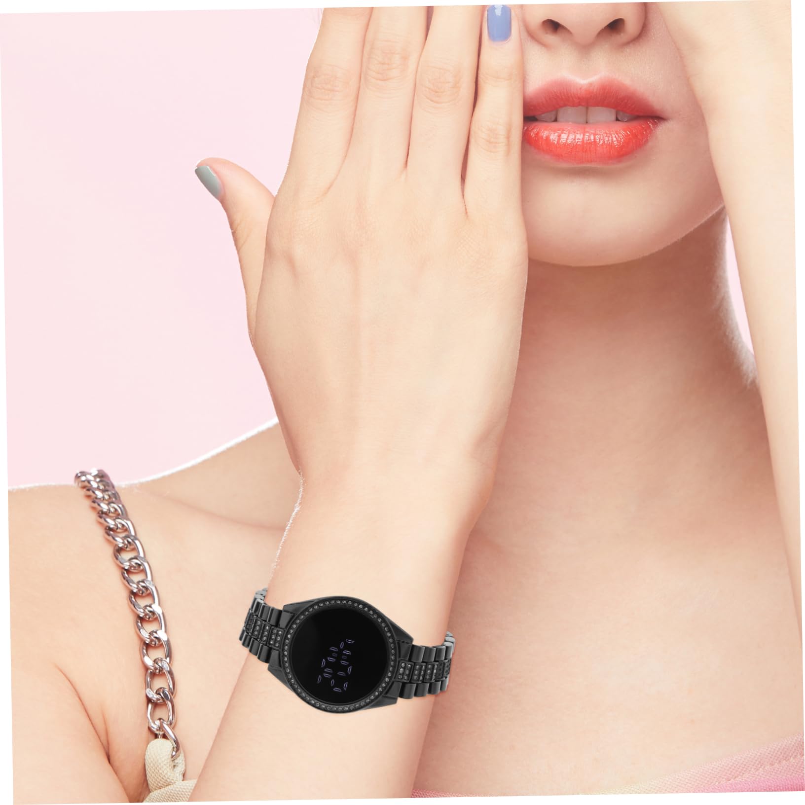 3stücke Damen Led Armbanduhr Mit Strass Elegante Und Strapazierfähige Modische Uhr Für Frauen Für Jeden Anlass Komfortabel Und Stilvoll Als