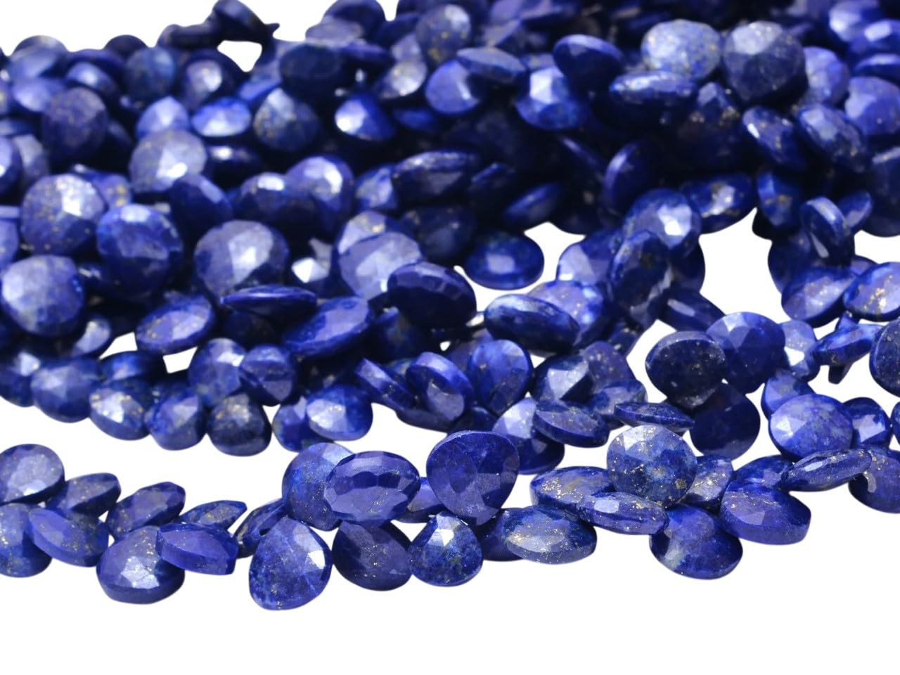 AAA+ Lapis Lazuli kamień szlachetny 7 mm-10 mm serce briolette fasetowane koraliki ~ naturalny lapis lazuli półszlachetny kamień szlachetny luźne koraliki ~ pasmo 20 cm