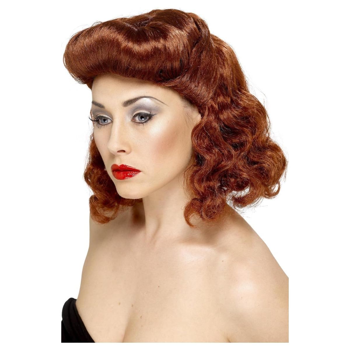 Smiffys Girls Auburn Pin Up Wig