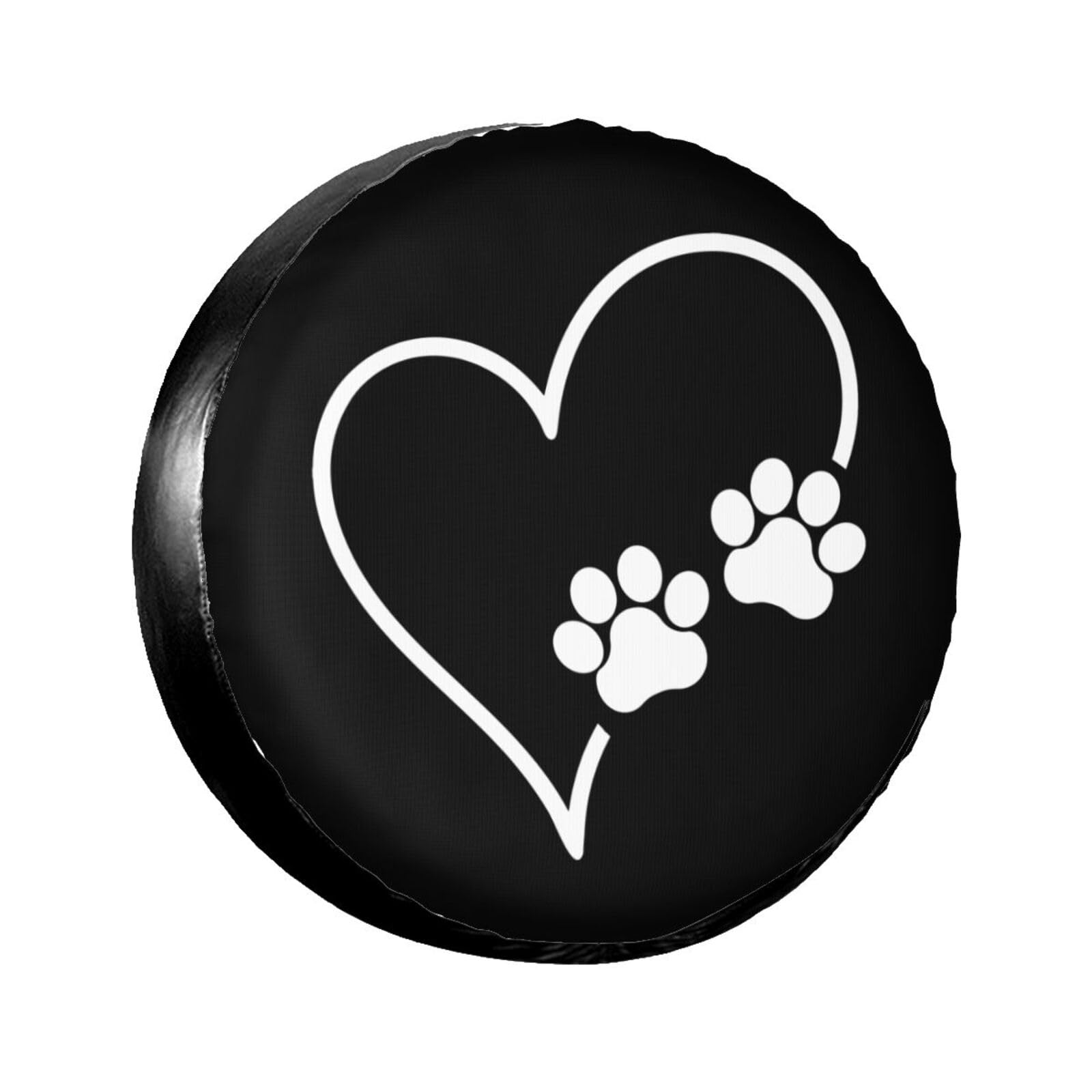 LOJAOGON Heart Paws Dog Cat Spare Tire Cover Wheel Protectors Dust-Proof Wheel Tire Cover Fit Trailer, Rv, Sand Many Vehicle 17inch
