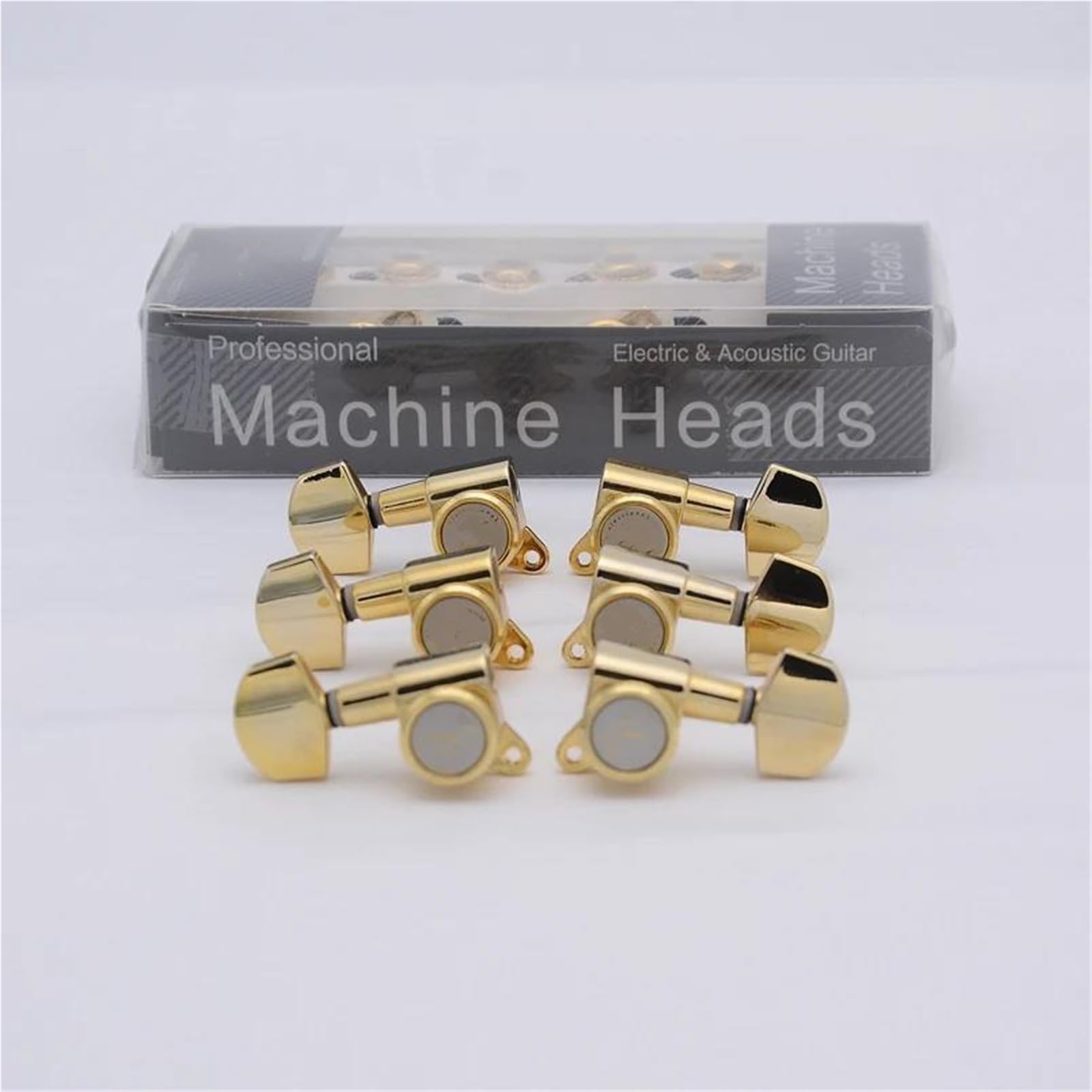 Guitar String Tuning Pegs 1 Set L3 R3 Locking Guitar Machine Heads Tuners(Gold)