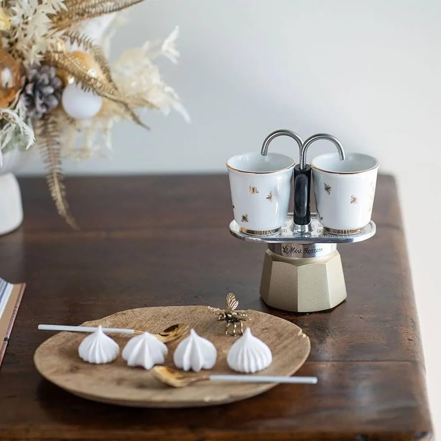 Bialetti Mini Express Set en 2 kopjes - Goud van bijen : Amazon.nl