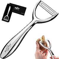 SUCCFLY Premium Stainless Steel Y Vegetable Peeler - Ultra Sharp Swivel Blade, Ergonomic Handle for Potatoes, Carrots, Fruits - 5-Year Warranty