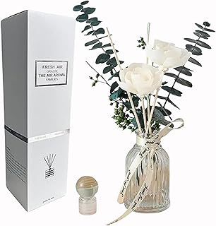 Reed Diffuser of Home Fragrance,Bathroom Diffuser with Sticks, 3.38OZ Essential Oil Jasmine,Lavender Scented,Dried Flowers Diffuser for Home, Office Aroma(Jasmine Tea)