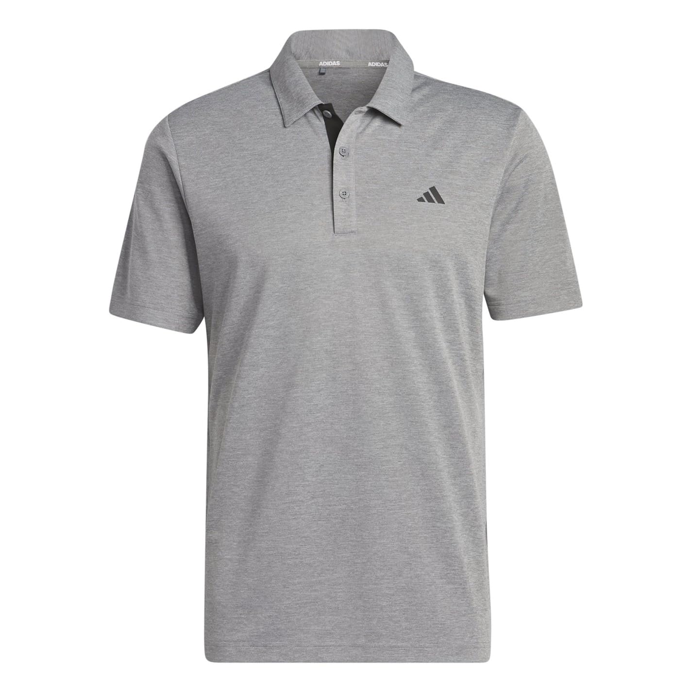 adidas Mens Heather Polo Shirt Short Sleeve Grey S
