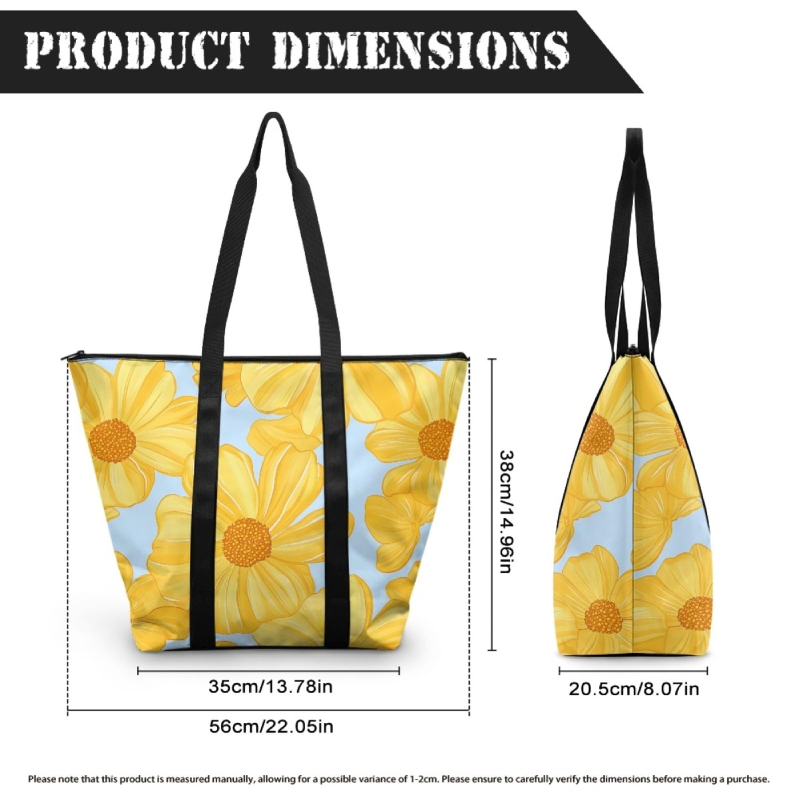 Tote Bag Tela Bolsa Tela Poliéster Bolsa Compra Plegable Bolso de Mano de Mujer Reutilizable Totebag Playa Cremallera Duradero Bolso Viaje