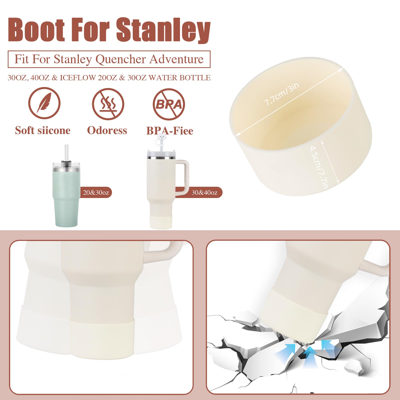 HENGBIRD Stanley Cup Kit D'accessoires Pour Gobelets Stanley Comprenant 4 Bouchons En Silicone, 3 Couvercles En Paille, 1 Coque En Silicone