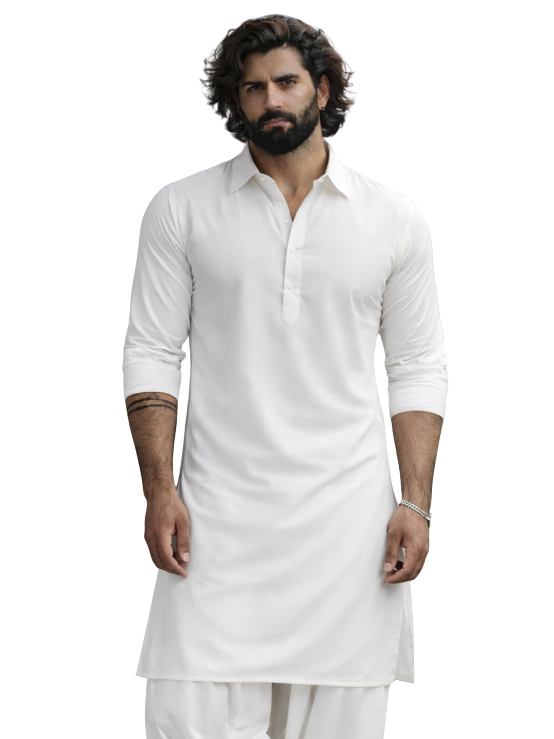 vastramay Men's Viscose Pathani Kurta Only, Traditional Pathani in Soft Comfortable Feel Viscose Fabric for Weddings, Ethnic Outfit-picture-25