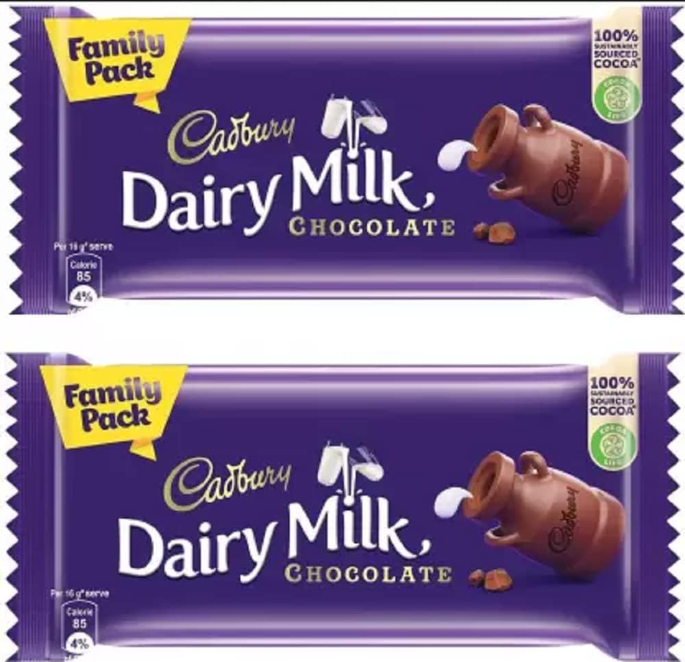 Cadbury Dairy Milk Chocolate Family Pack 130 gram Pack of 2 Bars (2 x 130 g)
