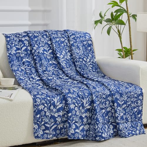 Image of yescool Weighted Blanket for Adults (15 lbs, 48 inch x 72 inch, Indigo) Cooling Heavy Blanket for Sleeping Perfect for 140-160 lbs, Twin Size Breathable Blanket with Premium Glass Bead, Machine Washable