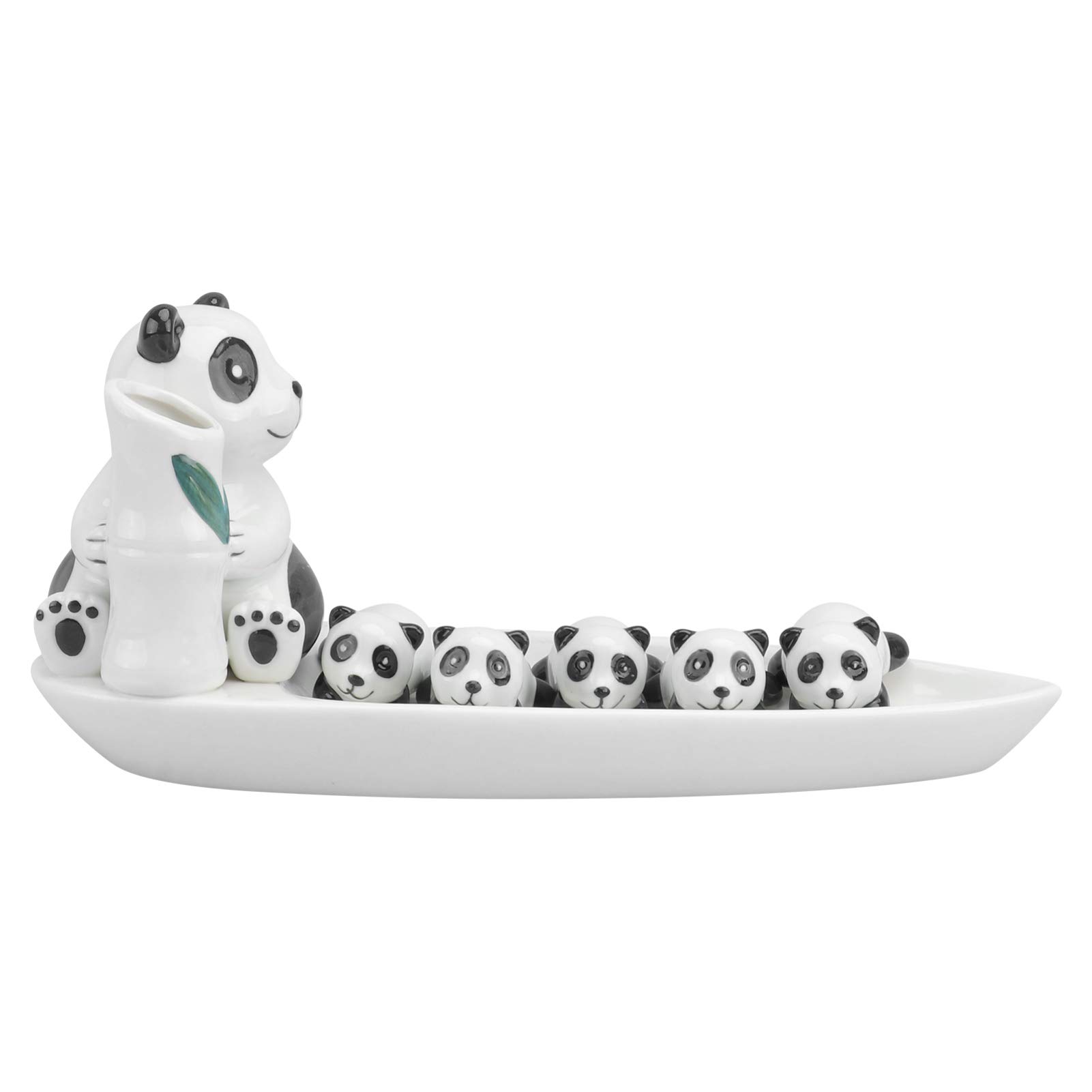 PRETYZOOM 1 Set Stäbchenhalter Essstäbchen Halter Keramik Panda Figur Statue Ornament Stäbchen Stehen Esslöffel Ständer Halter für Zuhause Geburtstag Ostern Party Tischdeko