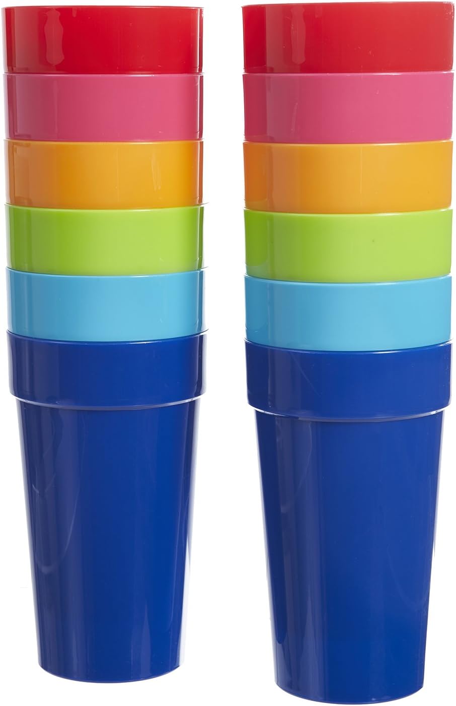 US Acrylic Spectrum 20-Ounce Plastic Tumblers | Set of 12 in 6 Assorted Colors